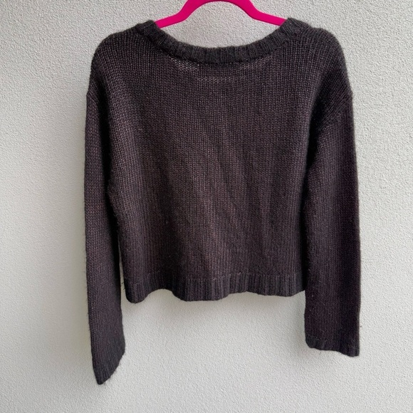 Peruvian Connection Black and Rose Alpaca Blend Crew Neck Sweater - Picture 8 of 8
